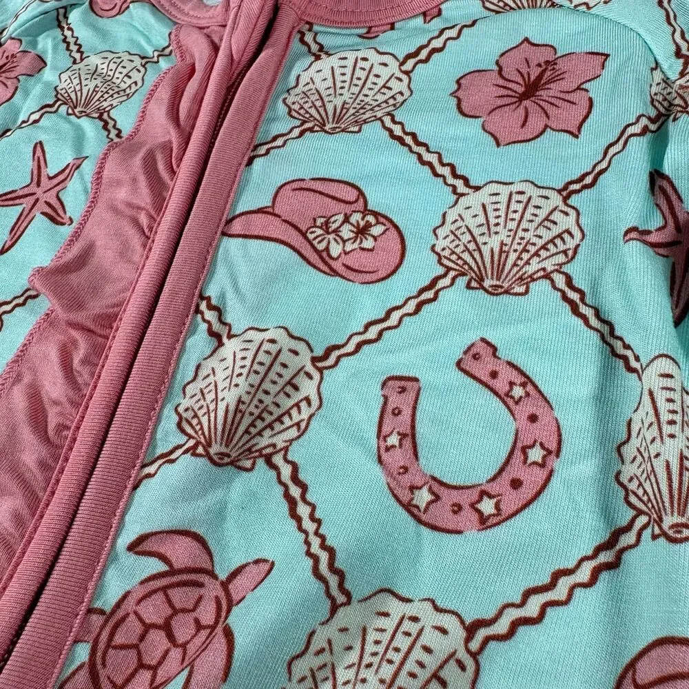 Dream Big Little Co. Coastal Cowgirl Ruffle Romper Pajama 18-24M NWOT